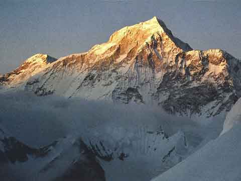 
Makalu Sunset From South, Kangchungtse (Makalu II) on left - All Fourteen 8000ers (Reinhold Messner) book
